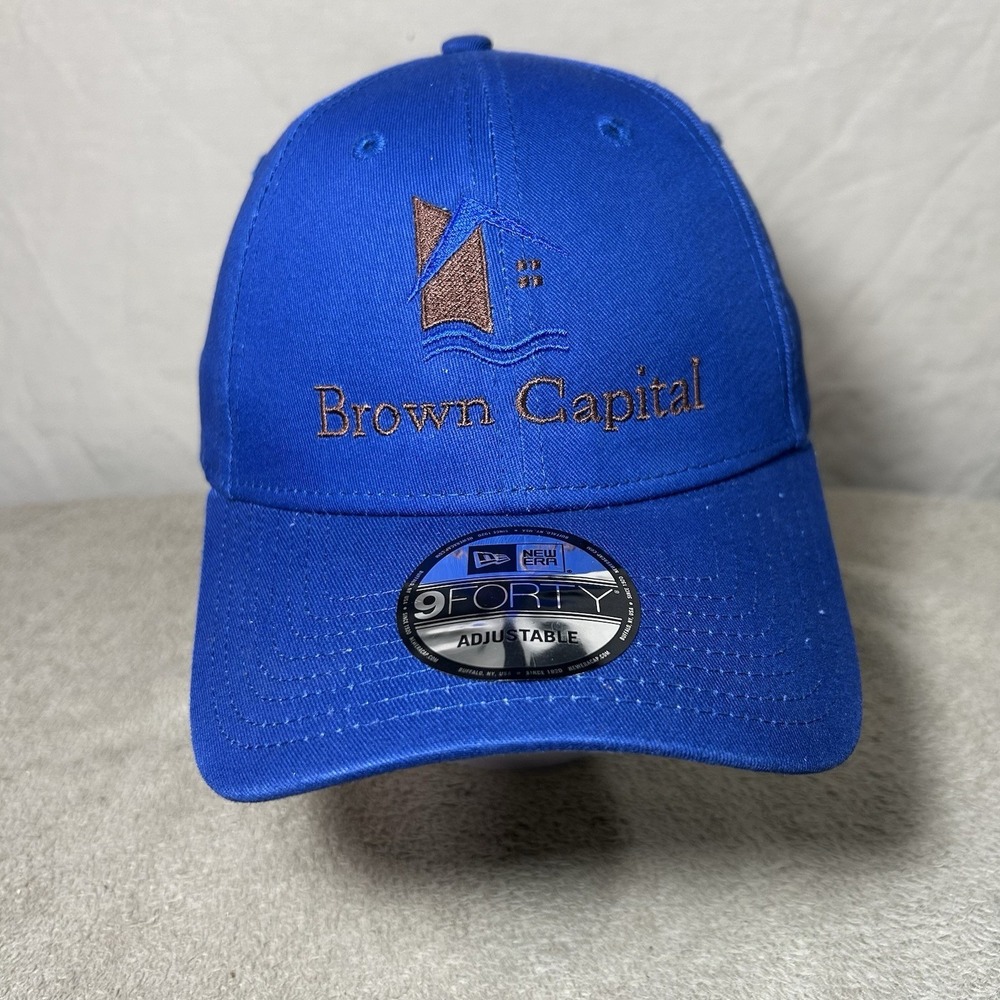 Brown Capital New Era 9FORTY Hat Blue Adjustable Strapback OSFM Logo Cap